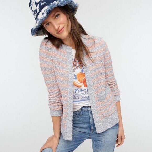 J. Crew Cardigan sweater in tweed stripe Medium - Picture 2 of 9